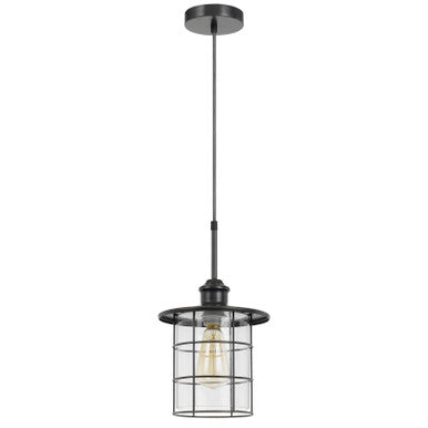 CAL Lighting 60W Silverton metal/glass pendant fixture (Edison Bulbs Included) Dark Bronze FX-2668-1P