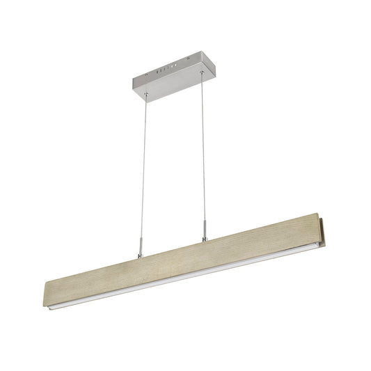 CAL Lighting Colmar integrated LED Rubber wood ceiling island light with adjustable steel braided cable.18W, 1400 lumen, 3000K rubber wood FX-2965-18