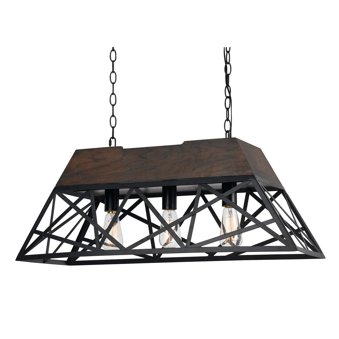 CAL Lighting Antonio Wood Chandelier (Edison Bulbs Not Included) Black/Wood FX-3585-3