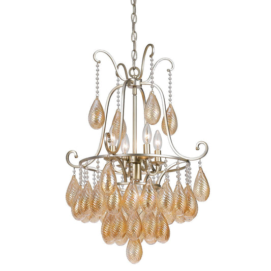 CAL Lighting Marion Glass Chandelier Warm Silver FX-3591-5