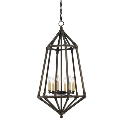 CAL Lighting 40W X 6 Denmark Metal Pendant Dark Bronze FX-3594-6