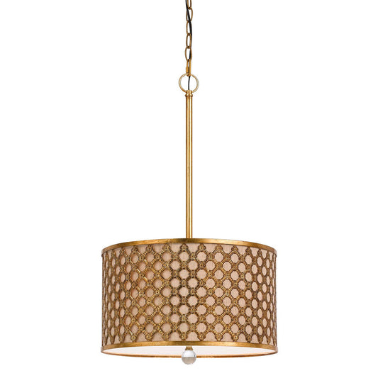 CAL Lighting 60W X 3 Fairview Metal Pendant Gold FX-3597-1P