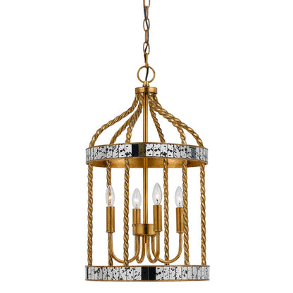 CAL Lighting 40W X 4 Glenwood Pendant French Gold/Antique Mirror FX-3599-4