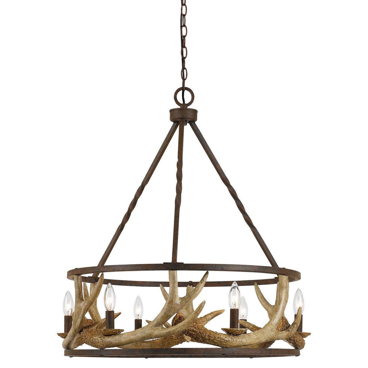 CAL Lighting Antler Chandelier Rust FX-3618-6