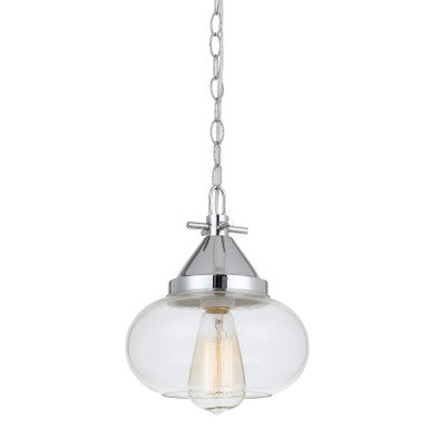 CAL Lighting 60W Maywood Glass Pendant (Edison Bulbs Not Included) Chrome FX-3624-1P