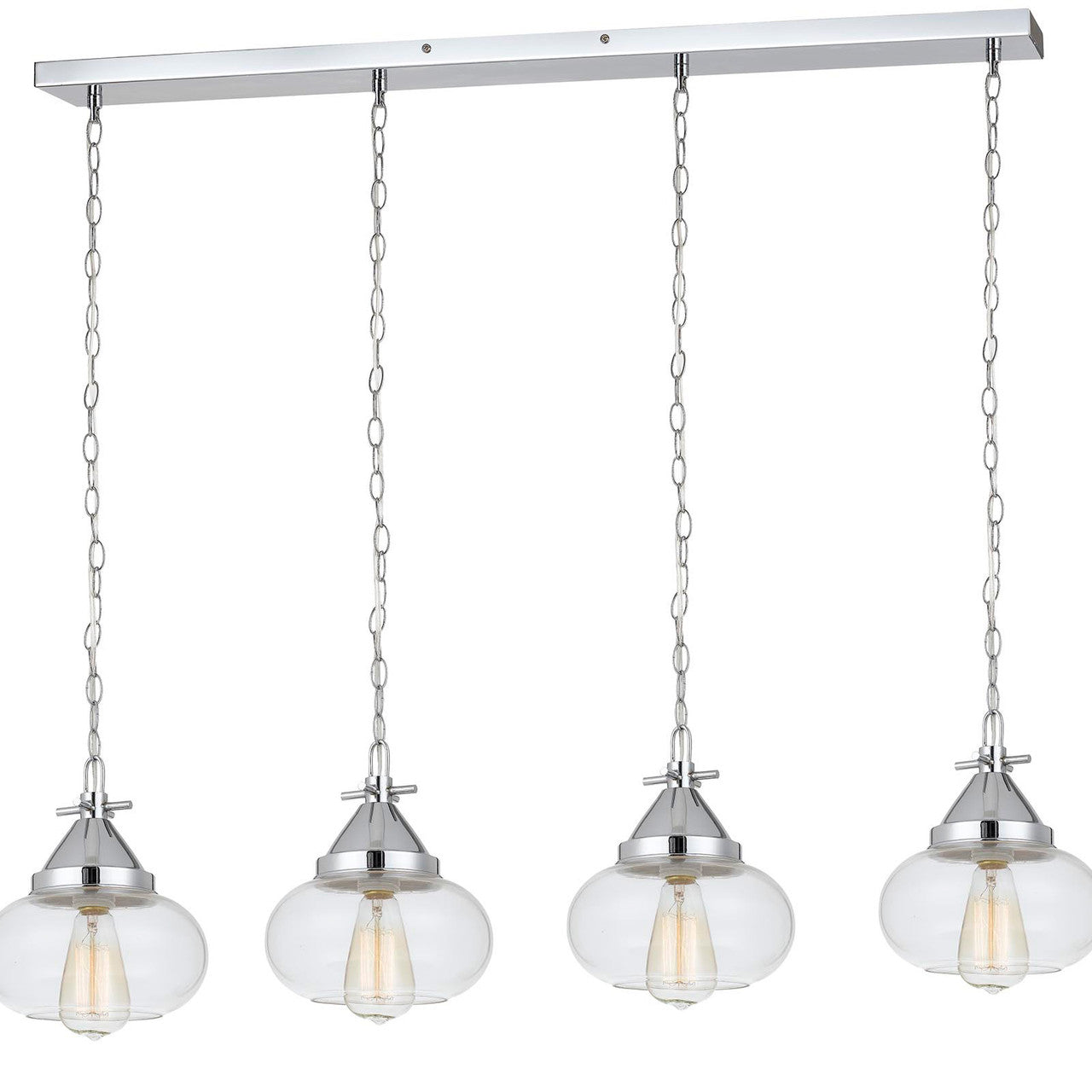 CAL Lighting 60W X 4 Maywood Glass Pendant (Edison Bulbs Not Included) Chrome FX-3624-4P