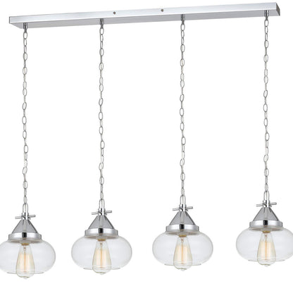 CAL Lighting 60W X 4 Maywood Glass Pendant (Edison Bulbs Not Included) Chrome FX-3624-4P