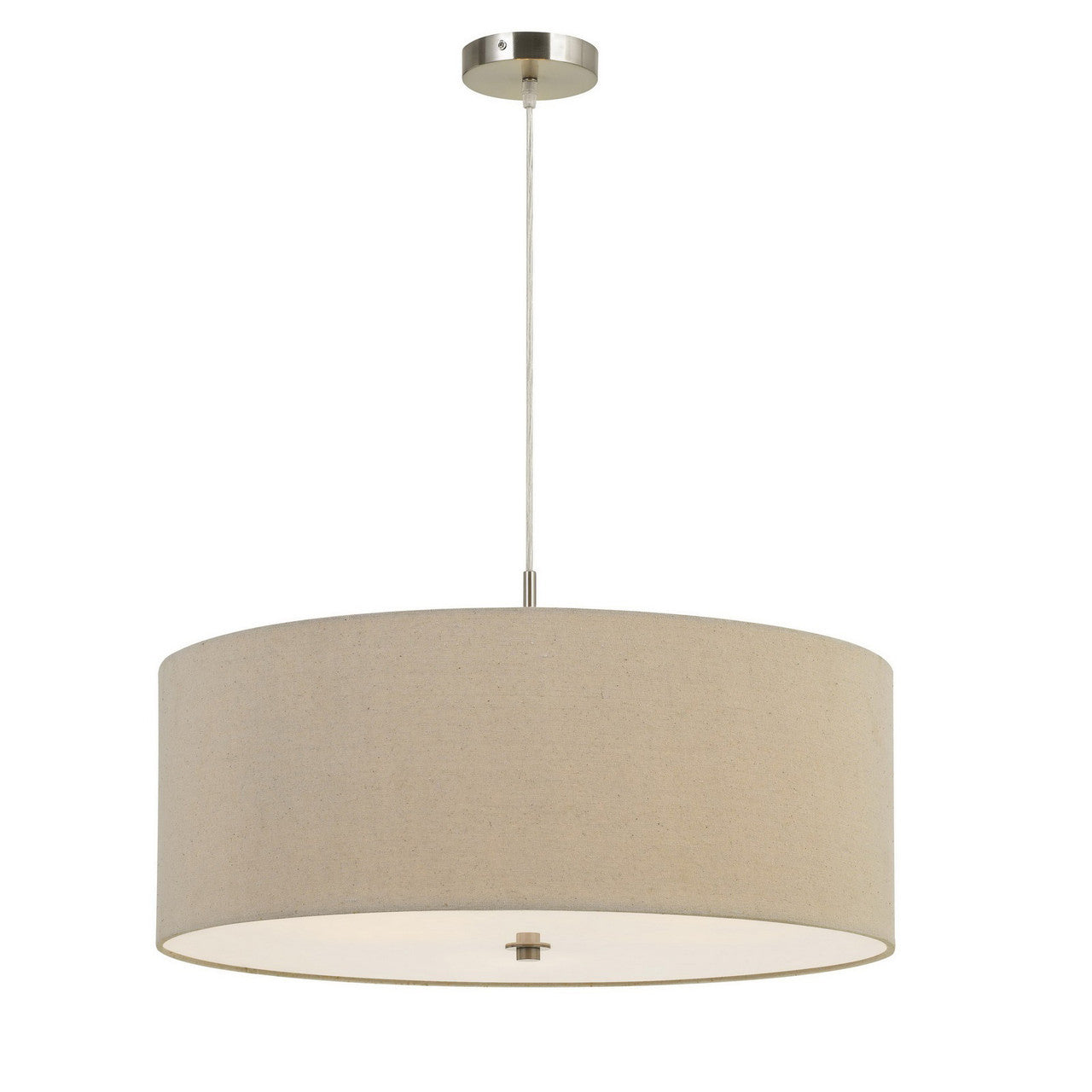 CAL Lighting 60W X 3 Addison Drum Pendant Fixture. Dia:24" Linen FX-3628-3P