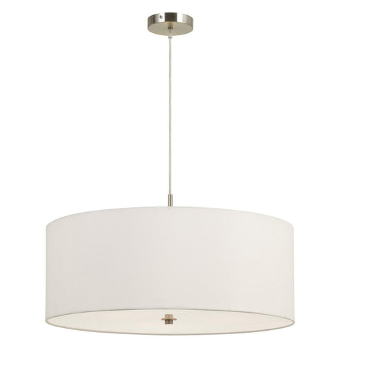 CAL Lighting 60W X 3 Addison Drum Pendant Fixture. Dia:24" White FX-3629-3P