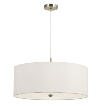 CAL Lighting 60W X 3 Addison Drum Pendant Fixture. Dia:24" White FX-3629-3P