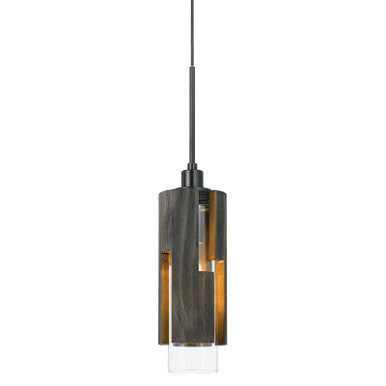 CAL Lighting Reggio Wood Pendant Glass Fixture (Edison Bulb Not included) Wood/Black FX-3641-1