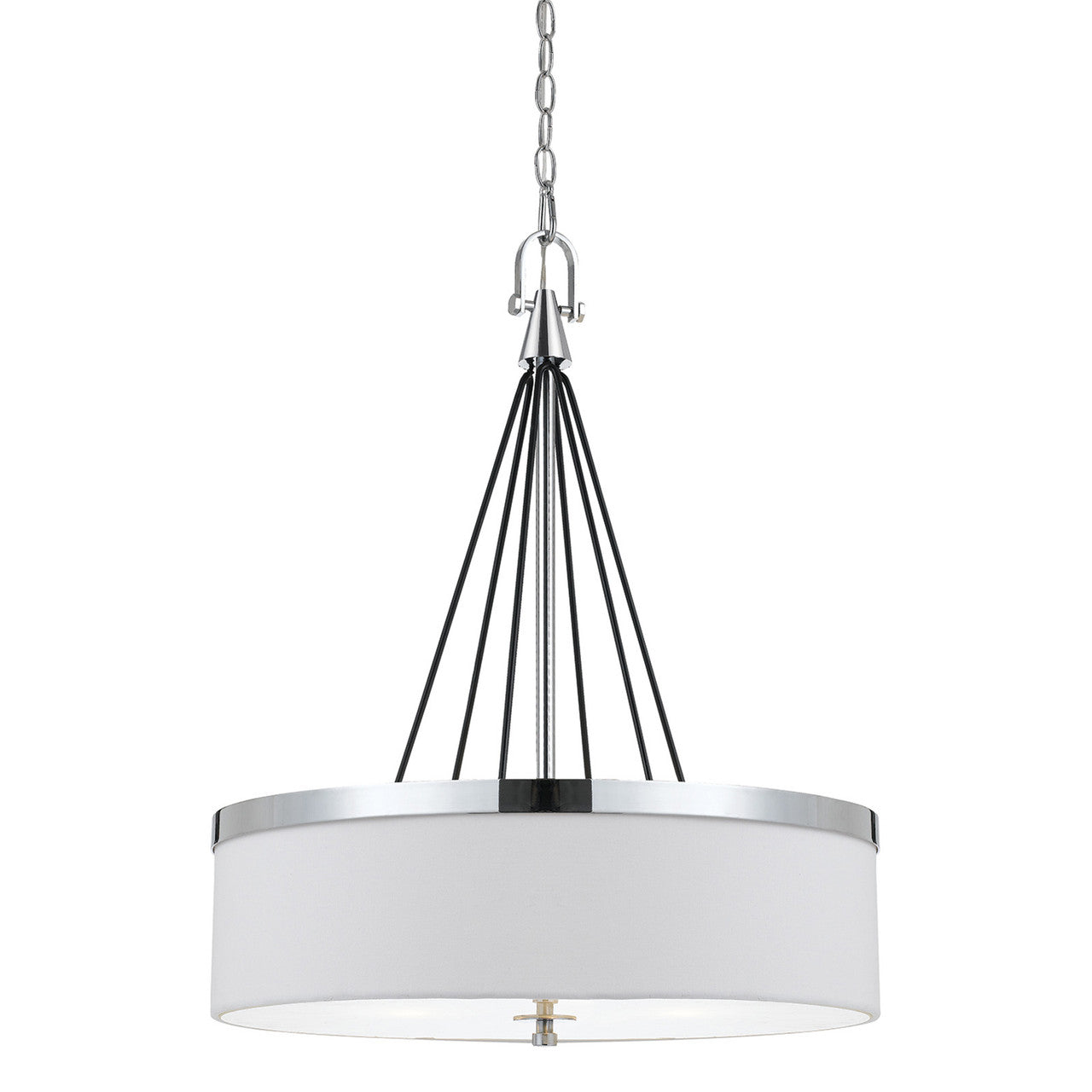 CAL Lighting Rimini Pendant Fixture With Hardback Fabric Shade Chrome FX-3642-3