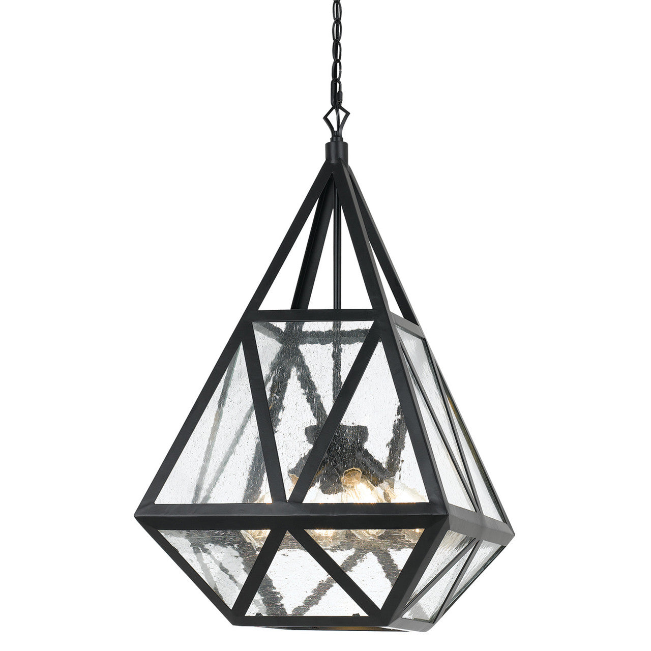 CAL Lighting Townsendglass Chandelier (Edison Bulbs Not Included) Blacksmith FX-3651-4