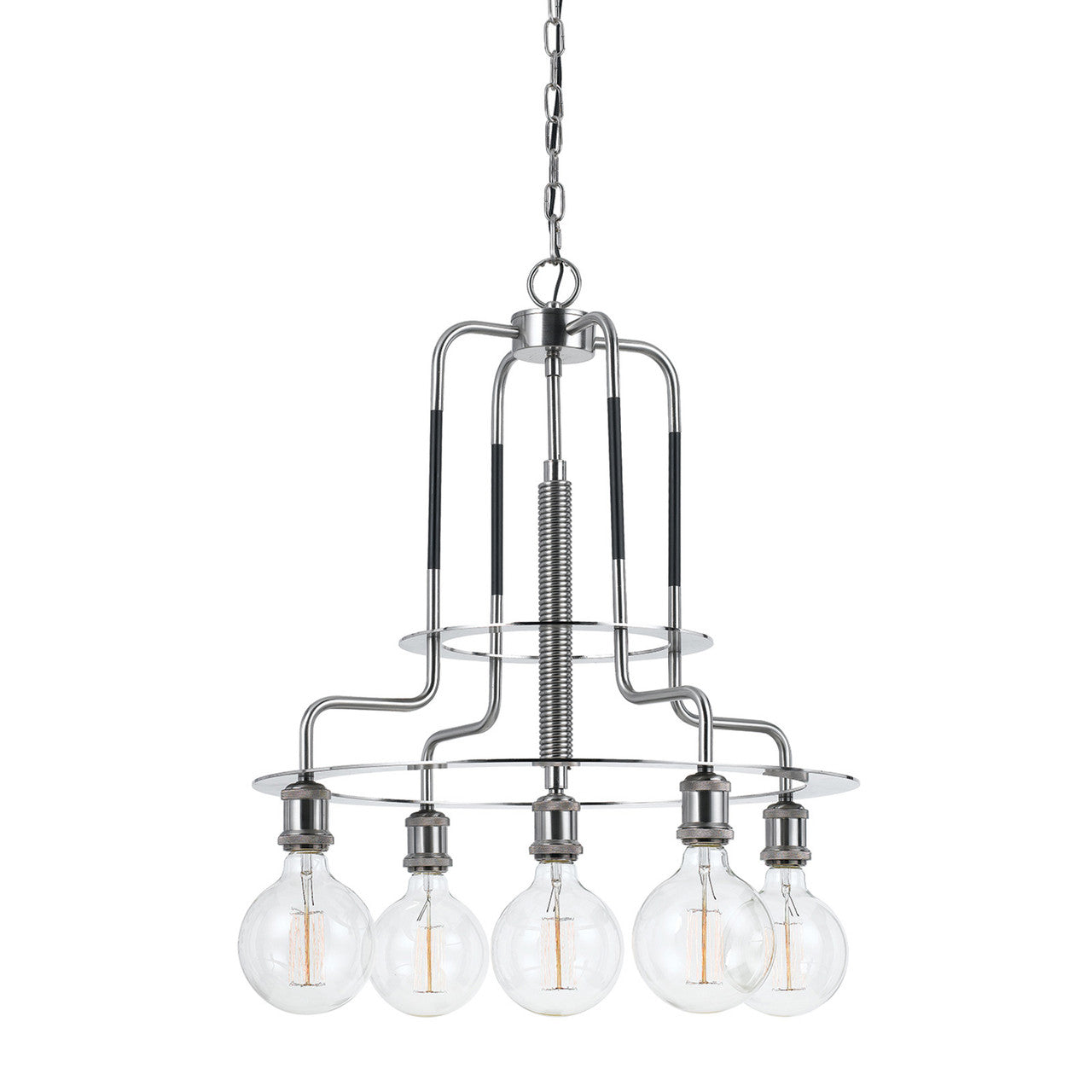 CAL Lighting Transformermetal Chandelier (Edison Bulbs Included) Brushed Steel FX-3652-5