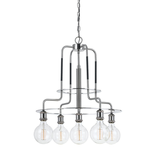 CAL Lighting Transformermetal Chandelier (Edison Bulbs Included) Brushed Steel FX-3652-5