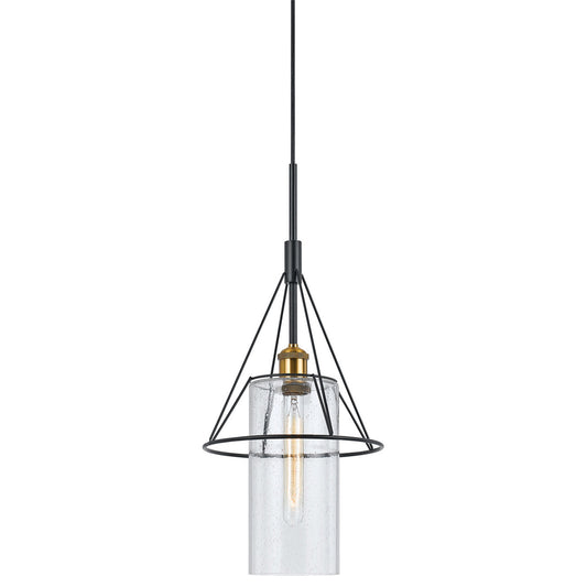 CAL Lighting Rexburgmetal Glass Mini Pendant (Edison Bulb Not Included) Antique Brass/Black FX-3653-1