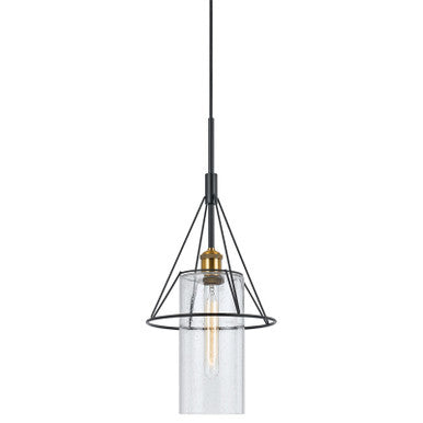 CAL Lighting Rexburgmetal Glass Mini Pendant (Edison Bulb Not Included) Antique Brass/Black FX-3653-1