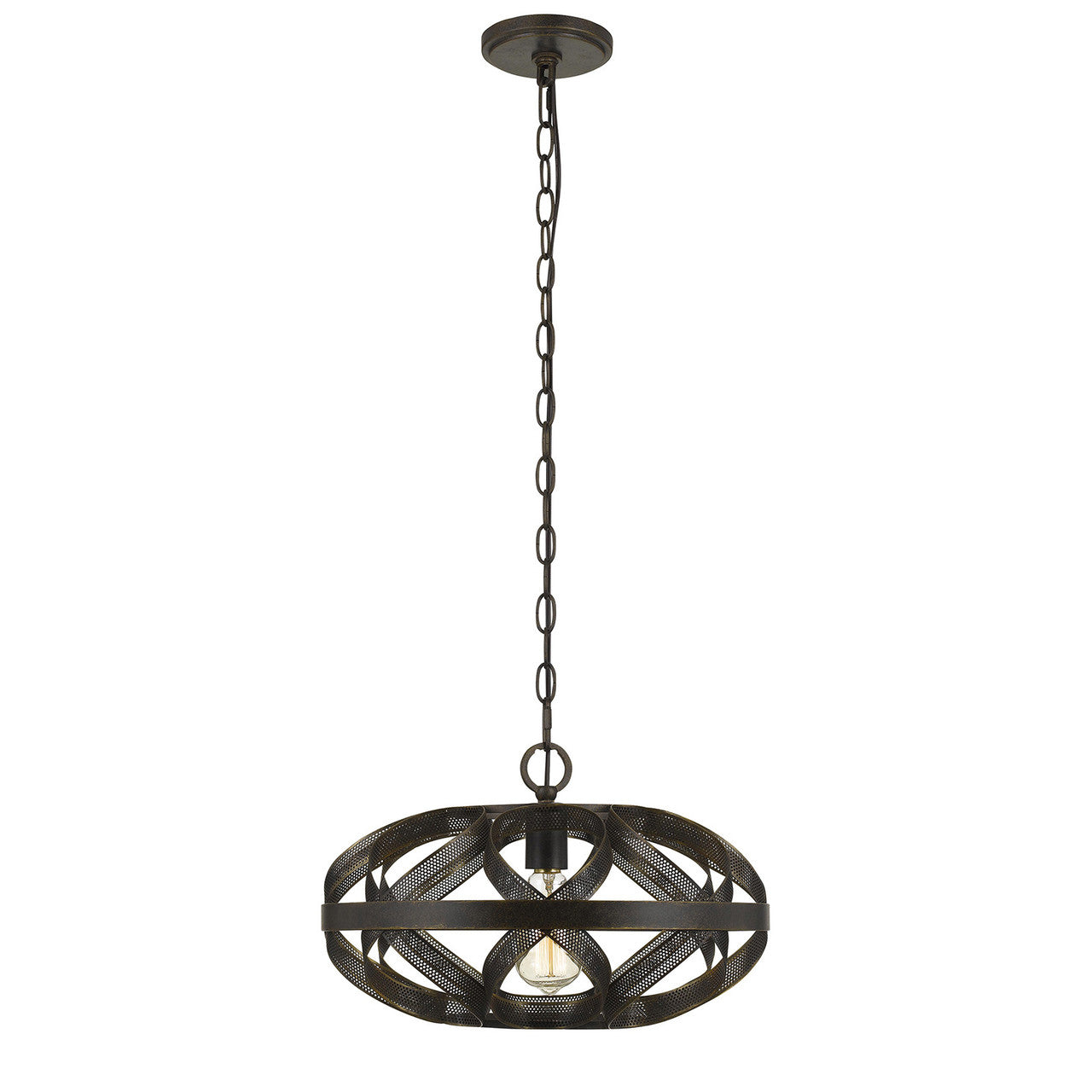 CAL Lighting Alma Metal Mesh Pendant Fixture (Edison Bulb Not included) Dark Bronze FX-3659-1