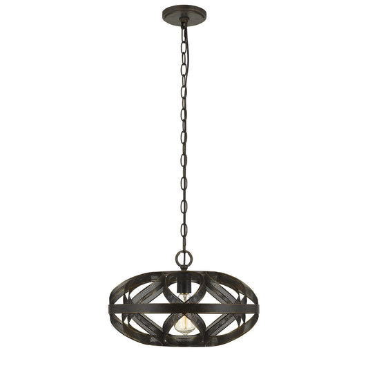 CAL Lighting Alma Metal Mesh Pendant Fixture (Edison Bulb Not included) Dark Bronze FX-3659-1