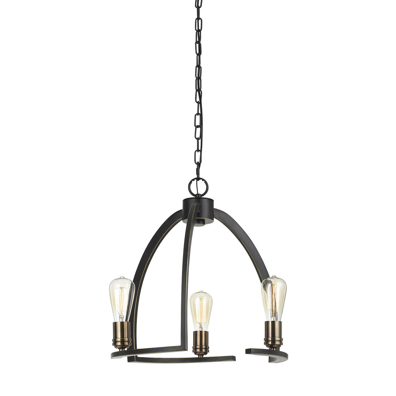 CAL Lighting Kinder Metal 3 Light Chandelier (Edison Bulbs Not Included) Dark Bronze FX-3664-3