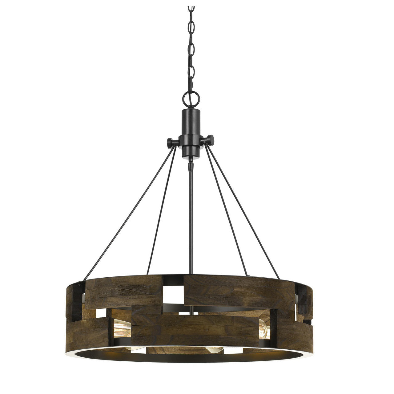 CAL Lighting Bradford Metal And Wood Chandelier (Edison Bulbs Not Included) Smoky Wood FX-3670-6