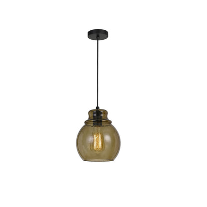 CAL Lighting 60W Aversa RippLED Glass Pendant (Edison Bulb Not Included) Amber FX-3673-1