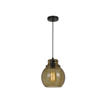 CAL Lighting 60W Aversa RippLED Glass Pendant (Edison Bulb Not Included) Amber FX-3673-1