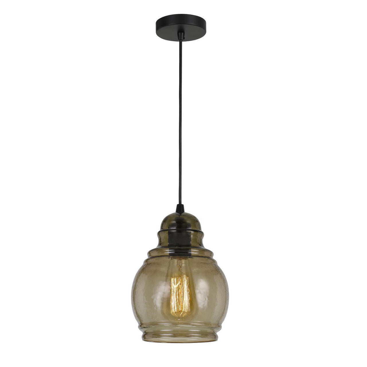 CAL Lighting 60W Teramo RippLED Glass Pendant (Edison Bulb Not Included) Smoky FX-3674-1