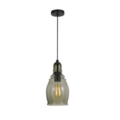 CAL Lighting 60W Accera RippLED Glass Pendant (Edison Bulb Not Included) Smoky FX-3675-1