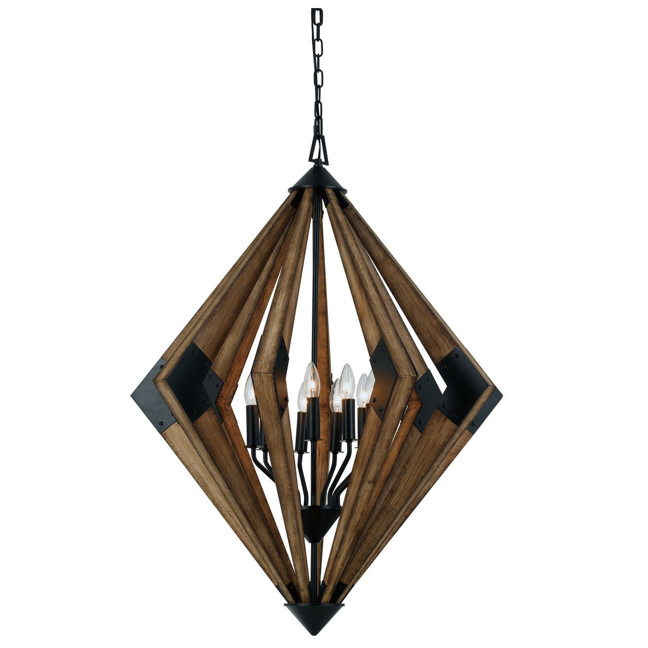 CAL Lighting Arezzo Wood Chandelier Wood FX-3679-9