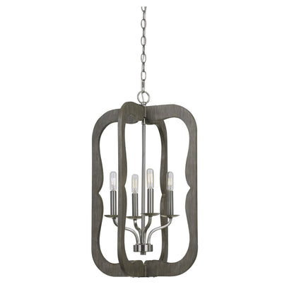 CAL Lighting 40W X 4 Portici Wood Pendant Fixture (Edison Bulbs Not Included) Wood FX-3682-4