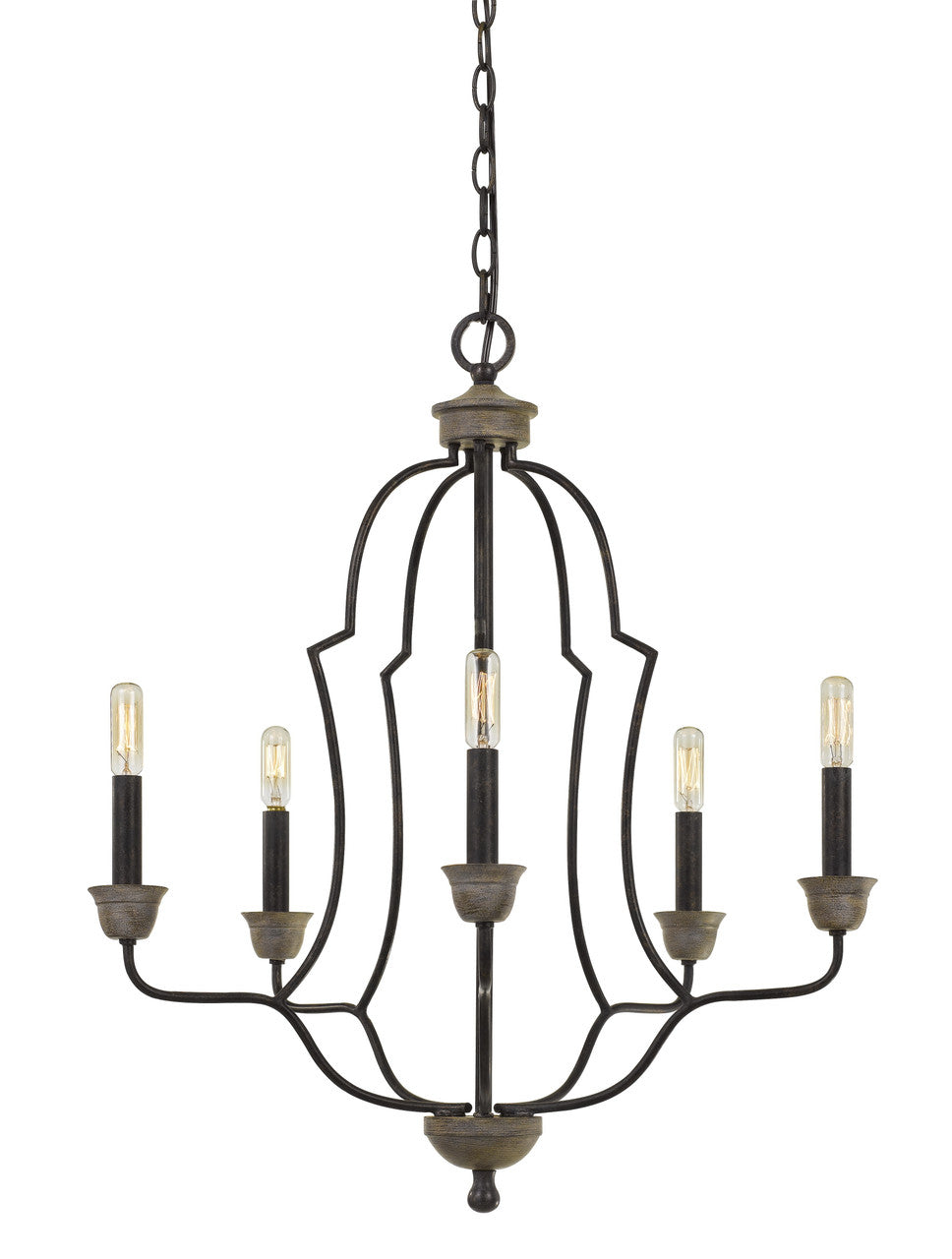 CAL Lighting Lebrija Metal Chandelier (Edison Bulbs Not Included) Textured Bronze FX-3689-5