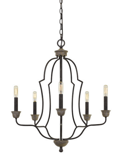 CAL Lighting Lebrija Metal Chandelier (Edison Bulbs Not Included) Textured Bronze FX-3689-5