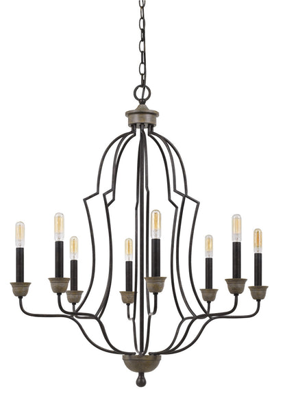 CAL Lighting Lebrija Metal Chandelier (Edison Bulbs Not Included) Textured Bronze FX-3689-8