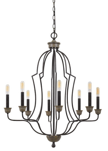 CAL Lighting Lebrija Metal Chandelier (Edison Bulbs Not Included) Textured Bronze FX-3689-8