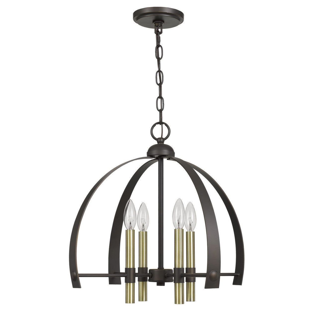 CAL Lighting Utica Metal Chandelier Antique Brass/Bronze FX-3713-4