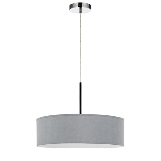 CAL Lighting LED 18W Dimmable Pendant With Diffuser And Hardback Fabric Shade  FX-3731-GR