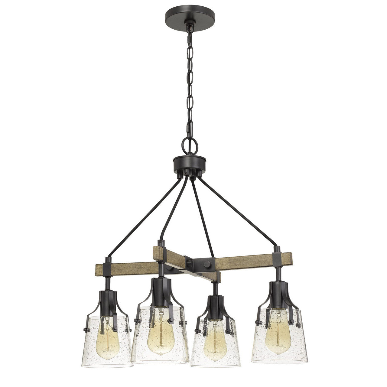 CAL Lighting Aosta Metal Chandelier With BubbLED Glass Shades (Edison Bulbs Are Not Included)  FX-3735-4