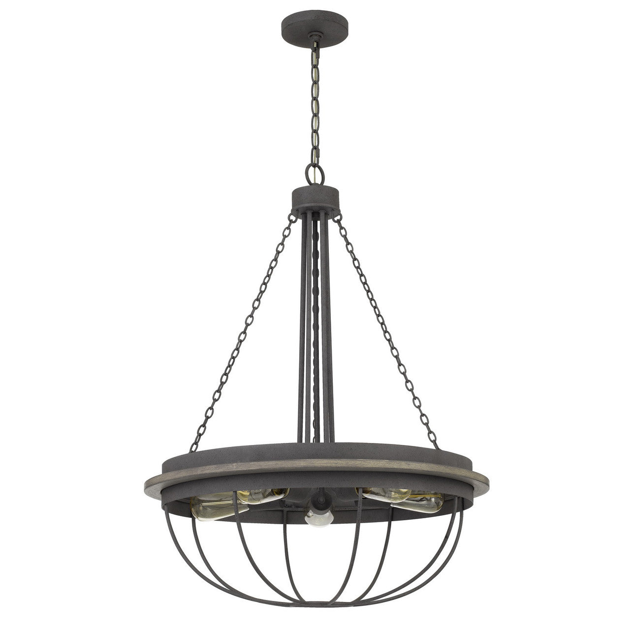 CAL Lighting Nixa metal chandelier (Edison Bulbs Not Included) Dove Grey FX-3748-5