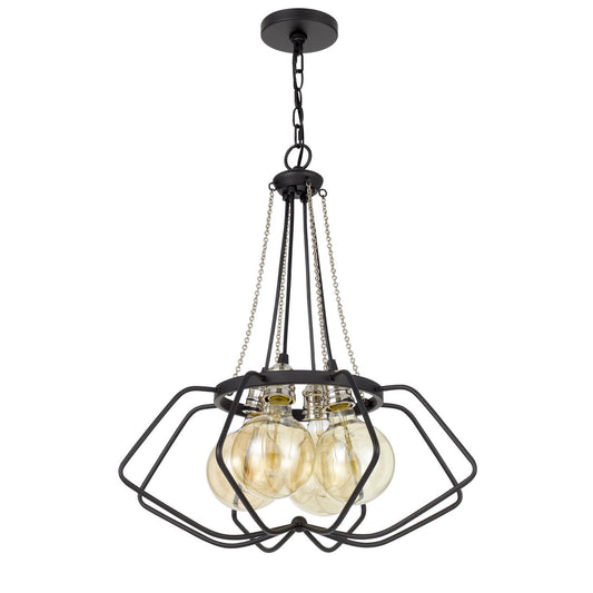 CAL Lighting Ladue metal chandelier (Edison bulbs shown ARE Included) Black/Chrome FX-3750-4