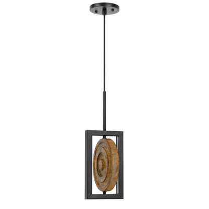 CAL Lighting Fano integrated dimmable LED wood/metal mini pendant fixture. 16W, 1280 lumen. 3000K Pine FX-3753-16