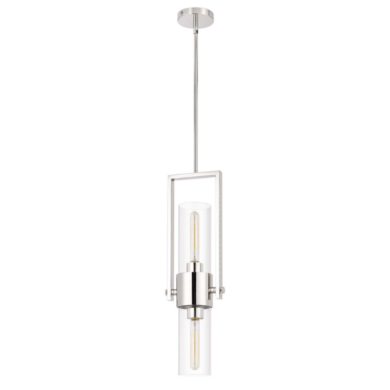 CAL Lighting 60W Redmond metal pendant with clear glass shade Chrome FX-3758-1