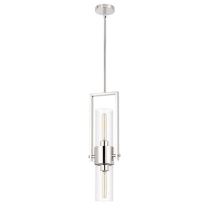 CAL Lighting 60W Redmond metal pendant with clear glass shade Chrome FX-3758-1