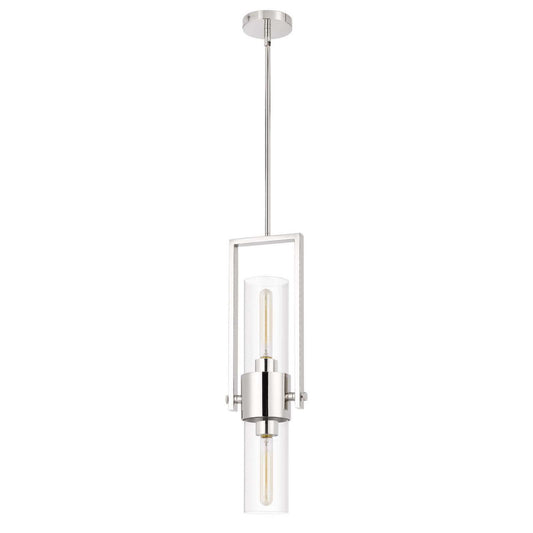 CAL Lighting 60W Redmond metal pendant with clear glass shade Chrome FX-3758-1