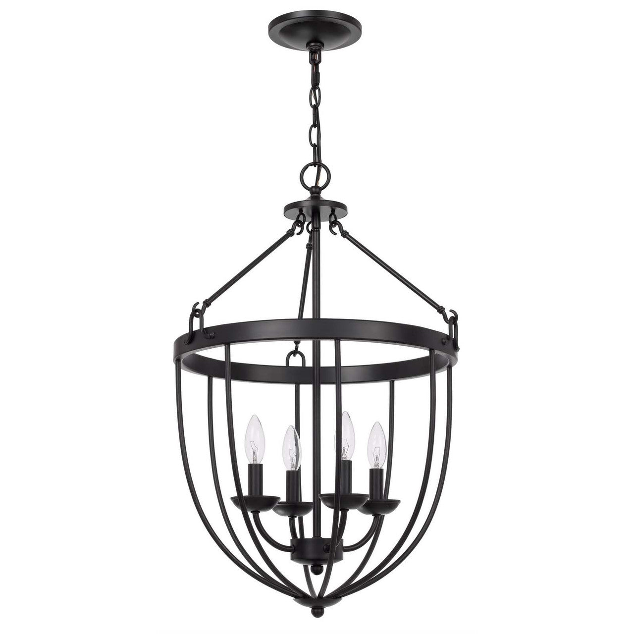 CAL Lighting Grafton metal chandelier Matte Black FX-3762-4