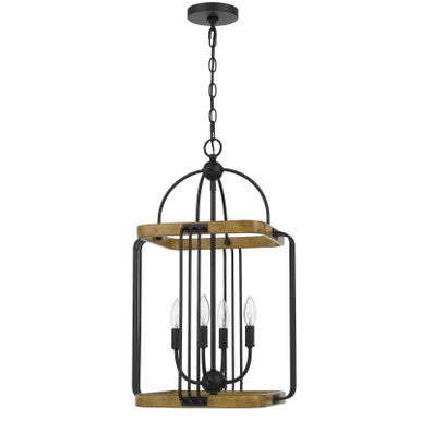 CAL Lighting Ripon metal chandelier with wood finish Iron/Oak FX-3772-4