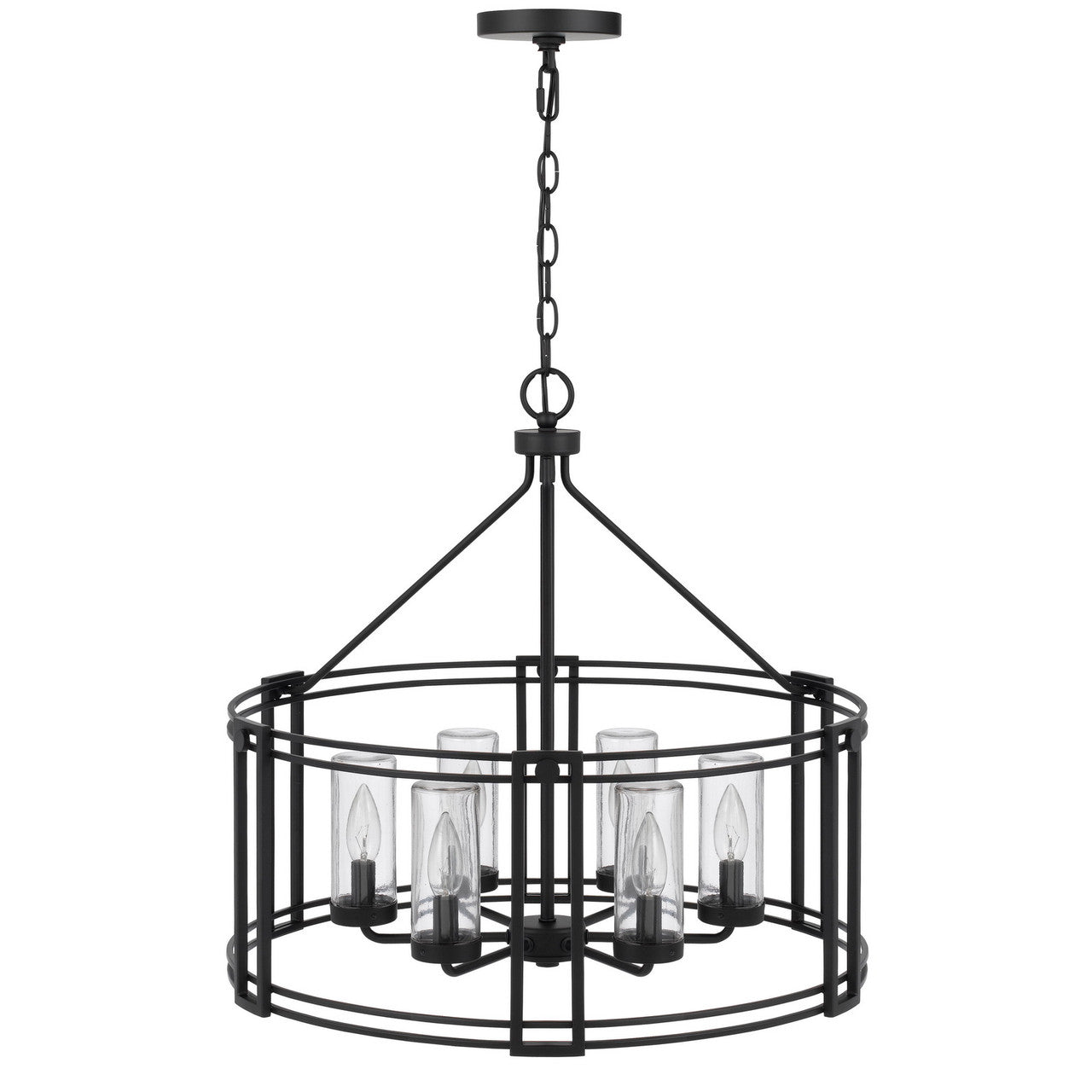 CAL Lighting Luton cage metal chandelier with glass shades Iron FX-3777-6