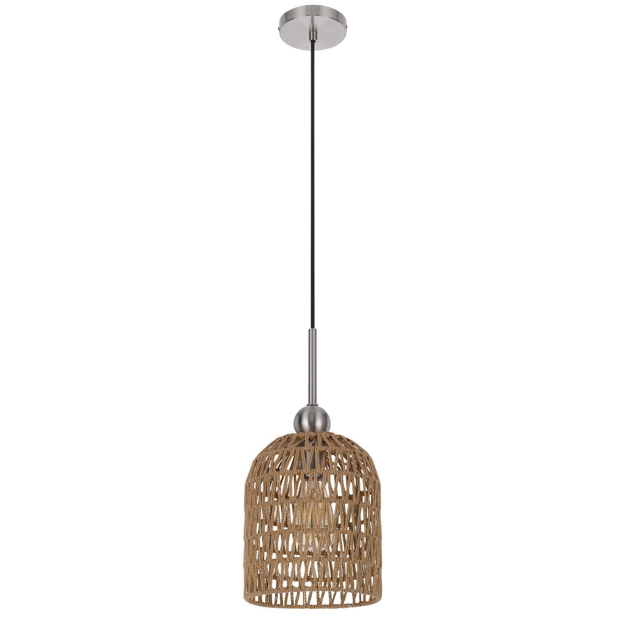 CAL Lighting 60W Depok roped pendant fixture Burlap FX-3784-1