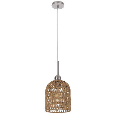 CAL Lighting 60W Depok roped pendant fixture Burlap FX-3784-1