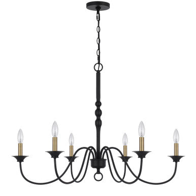 CAL Lighting Marino metal chandelier Black/Antique Brass FX-3794-6